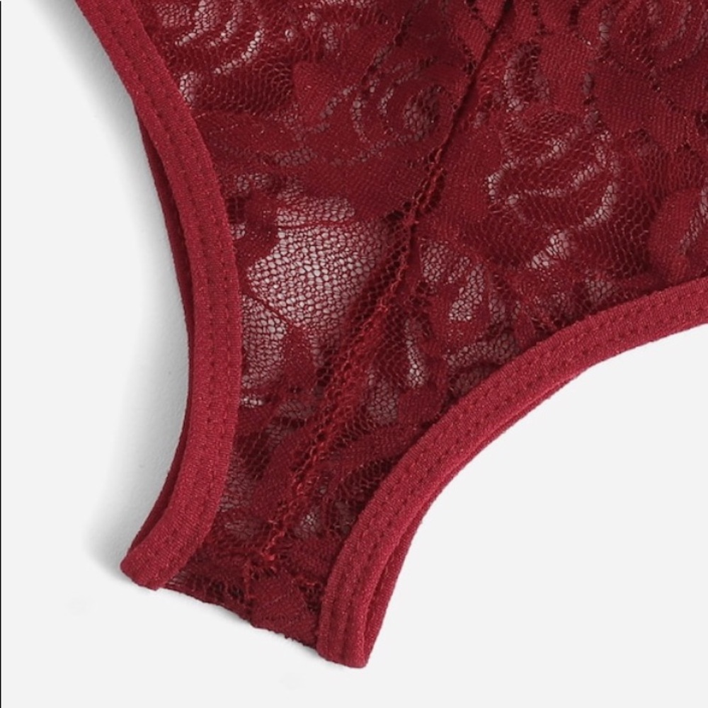 Women’s Sexy Burgundy Teddy Lingerie - Picture 5 of 5